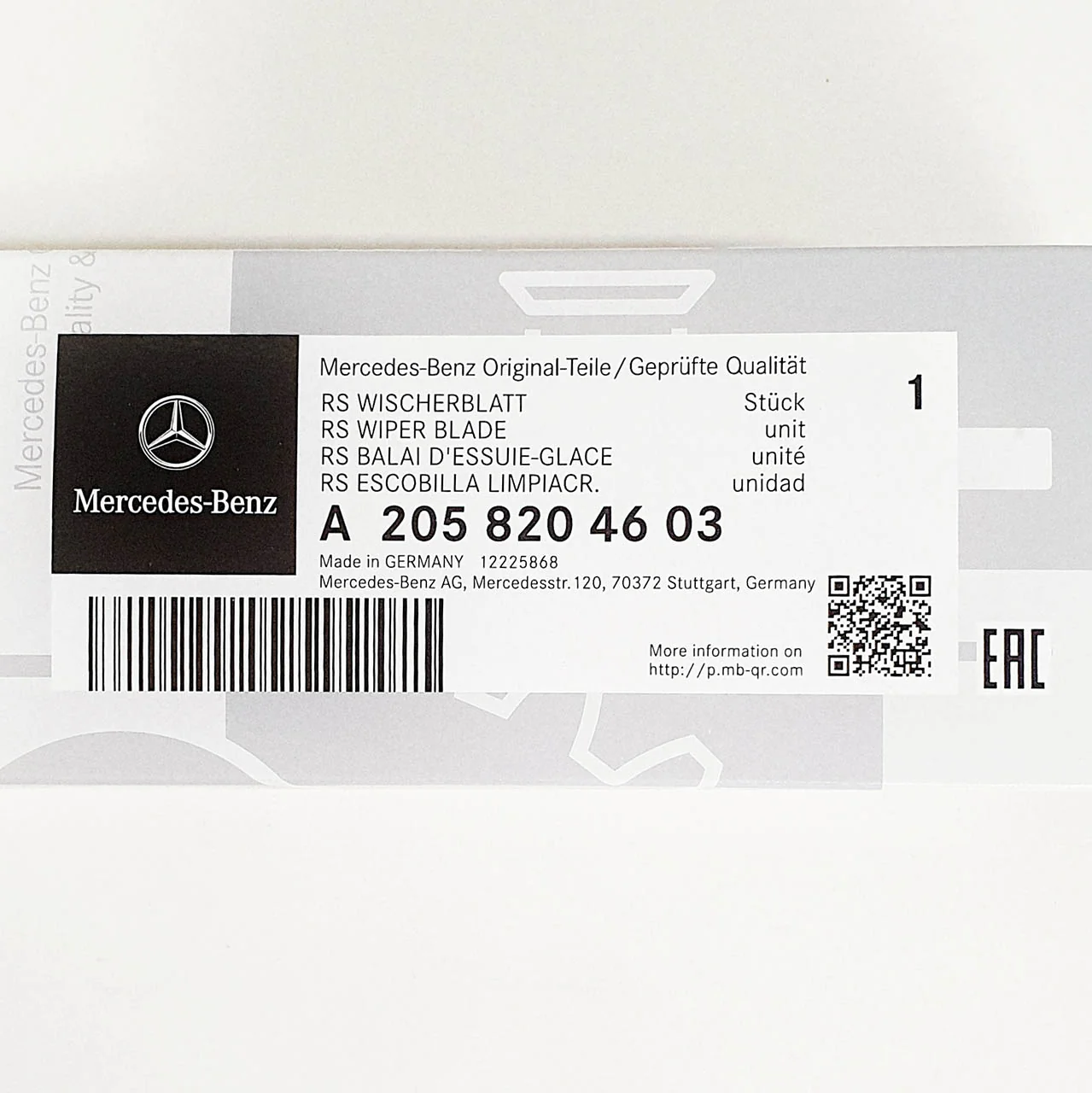 Genuine Mercedes-Benz C Class 205 Models, GLC, EQC Front Wiper Blades - Image 7