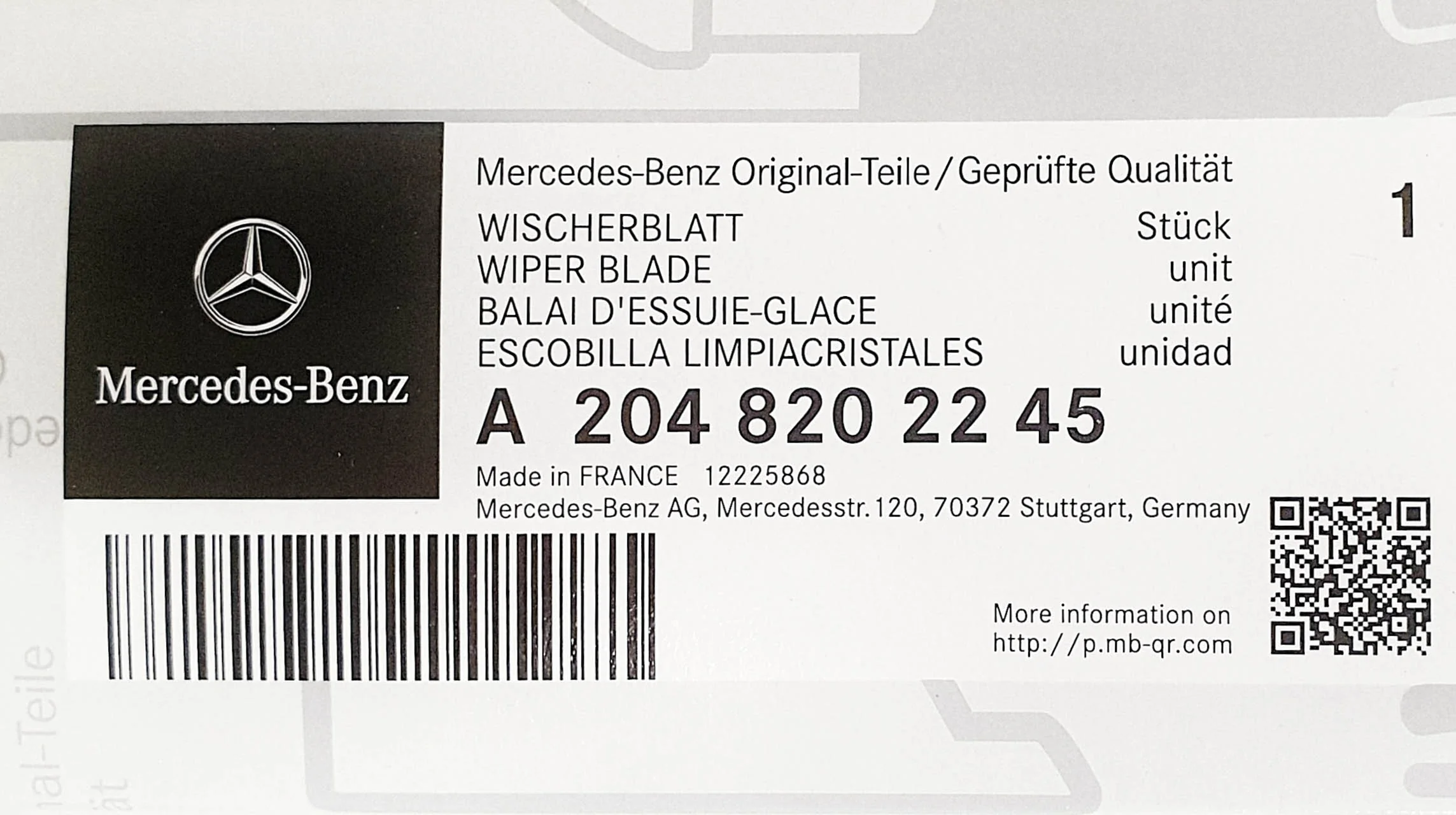 Genuine Mercedes-Benz C Class Rear Wiper Blade 204 Models - Image 7
