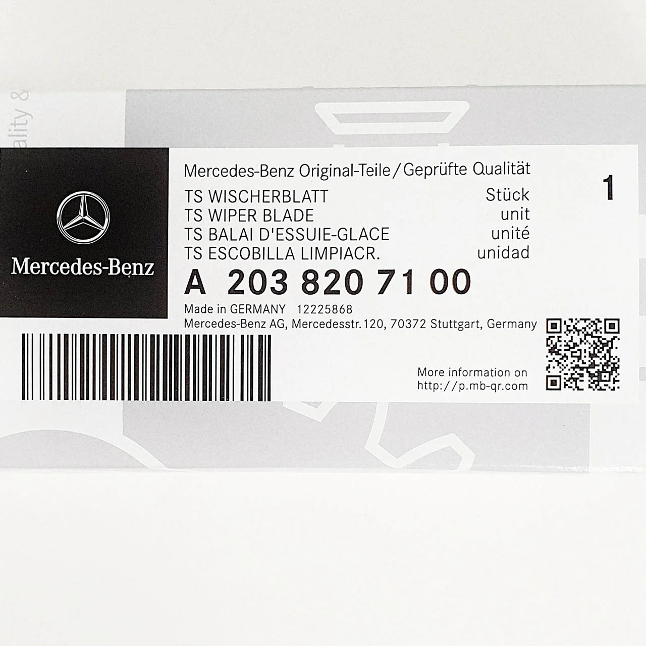 Genuine Mercedes-Benz C, CLC, CLK Class Front Wiper Blades - 203 & 209 Models - Image 7