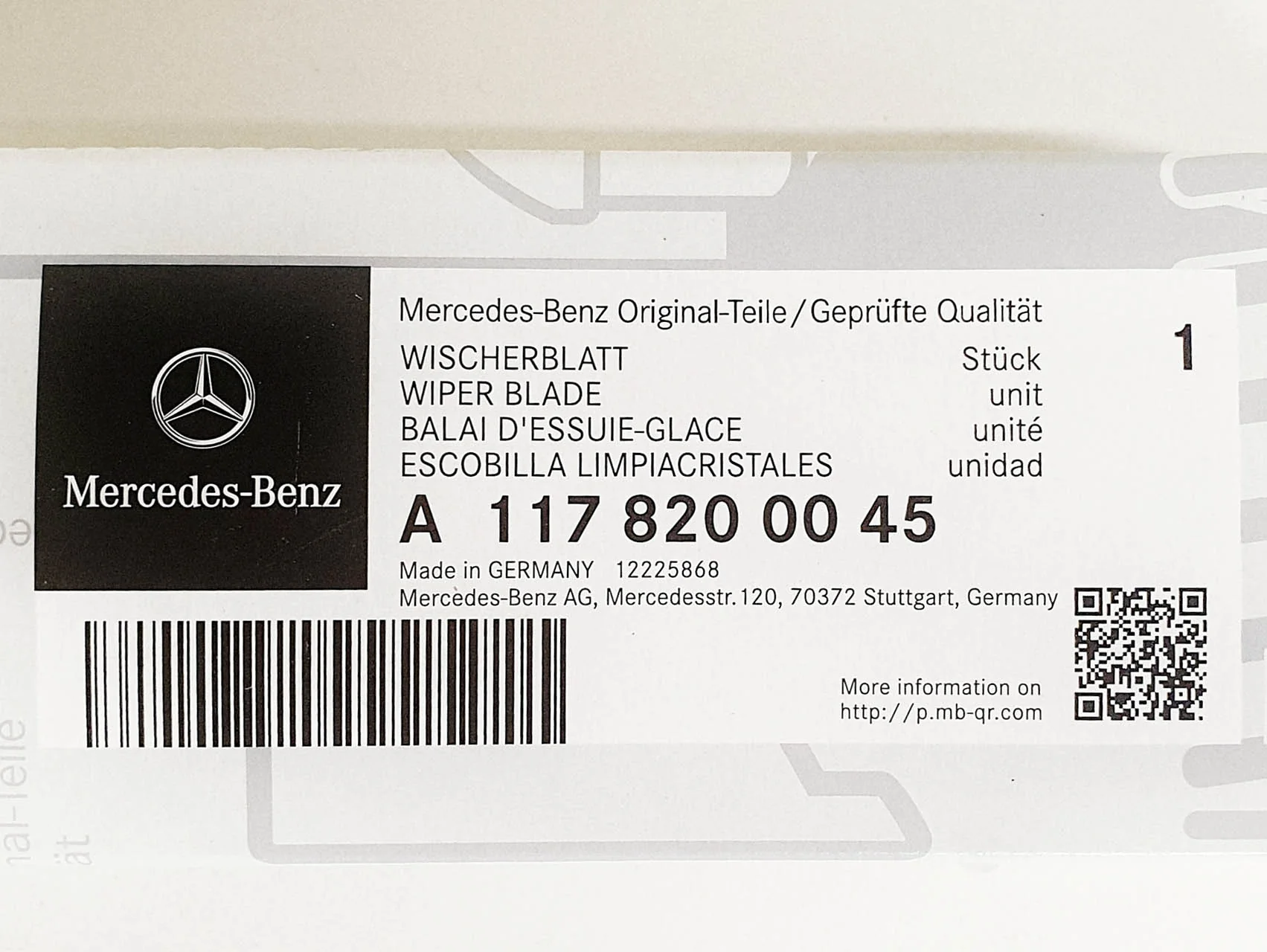 Genuine Mercedes-Benz CLA, GLC Rear Wiper Blade X117 & W253 Models - Image 6