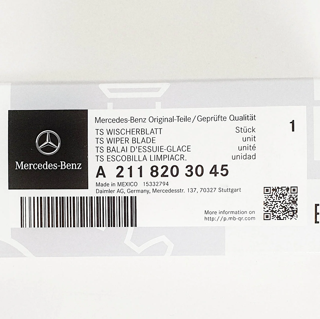 Genuine Mercedes-Benz E Class, CLS, SL Front Wiper Blades - Image 7