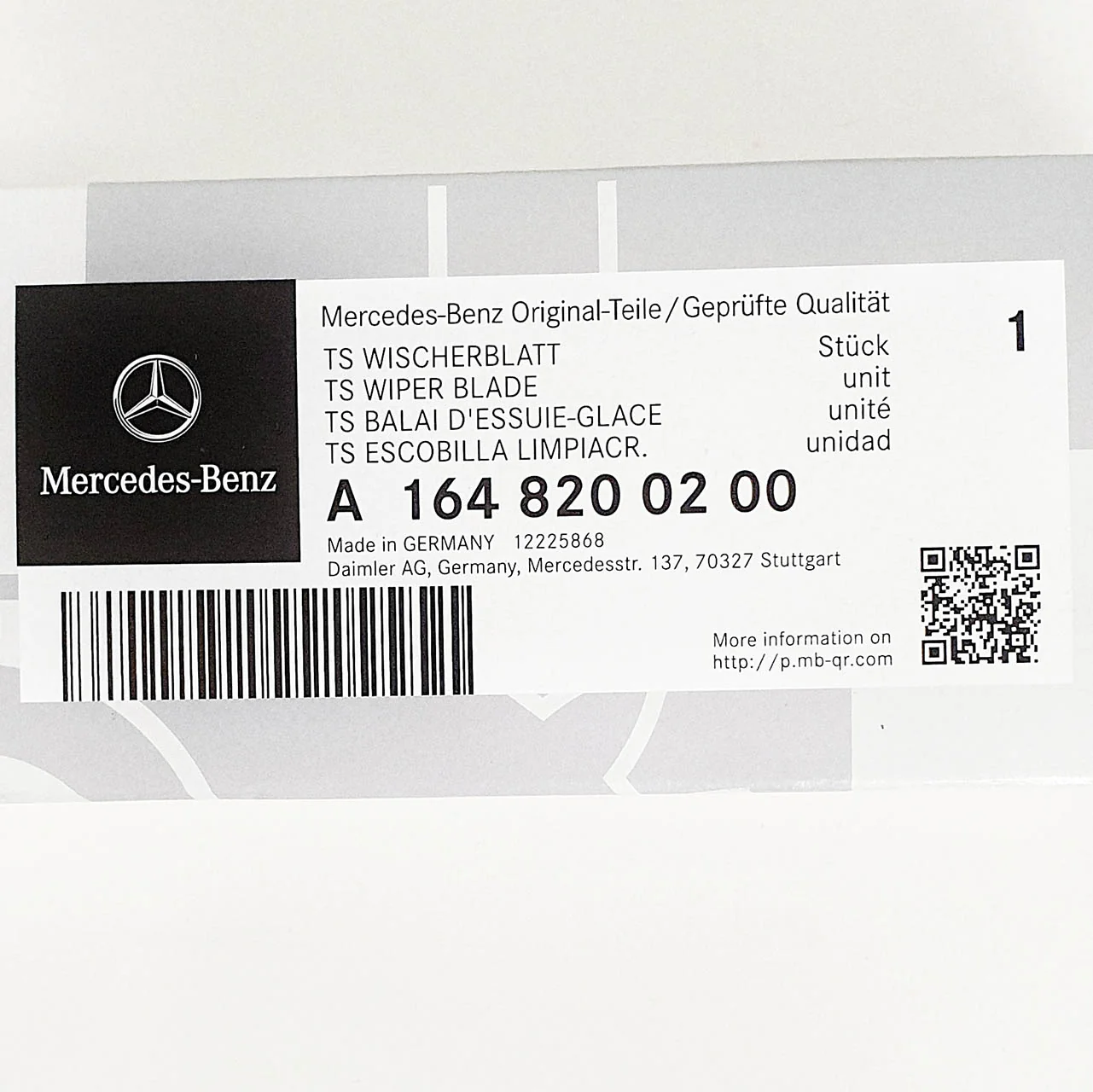 Genuine Mercedes-Benz M Class, GL Class, R Class Front Wiper Blades - Image 6