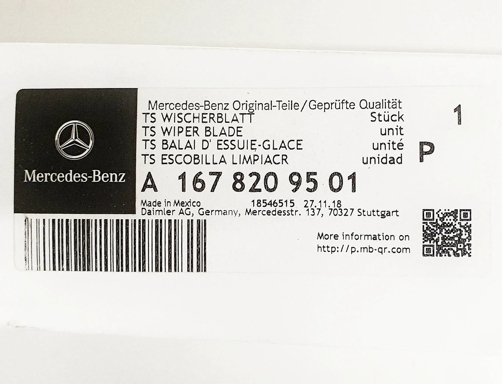 Genuine Mercedes-Benz M Class GLE Front Wiper Blades - Image 6